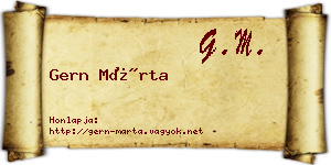 Gern Márta névjegykártya